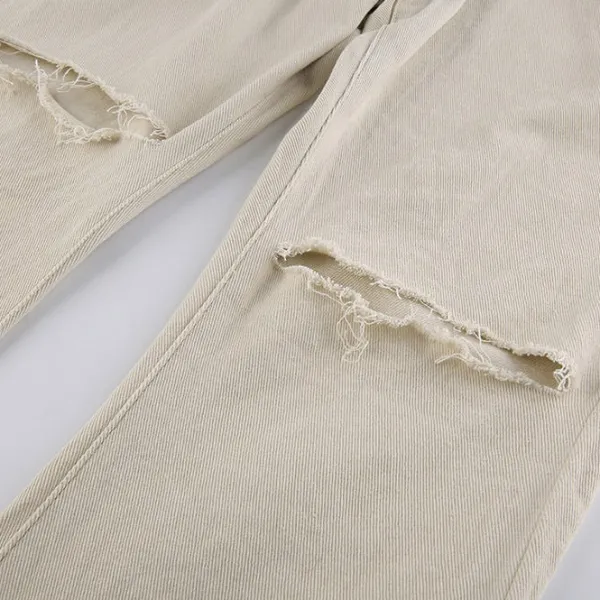 Jeans*Boogzel Clothing Portrait Mode Flare Jeans Beige