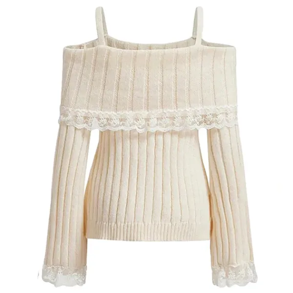 Sweaters*Boogzel Clothing Portrait Mode Lace Sweater