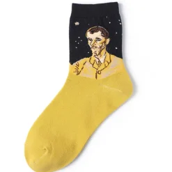 Socks*Boogzel Clothing Portrait of Eugene Boch Sock Black/yellow