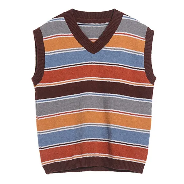 Knit Vests*Boogzel Clothing Prep School Striped Knit Vest Multi
