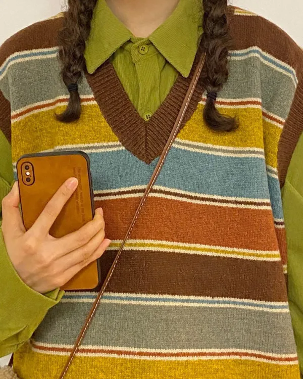 Knit Vests*Boogzel Clothing Prep School Striped Knit Vest Multi