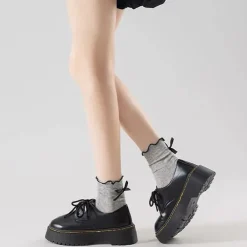 Socks*Boogzel Clothing Preppy Aesthetic Bow Ruffle Socks