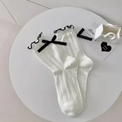 Socks*Boogzel Clothing Preppy Aesthetic Bow Ruffle Socks
