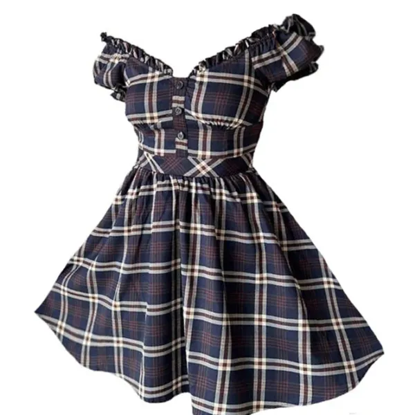 Dresses & Rompers*Boogzel Clothing Preppy Aesthetic Plaid Dress Black