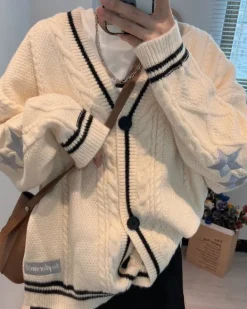Knit Cardigans*Boogzel Clothing Preppy Aesthetic Star Cardigan