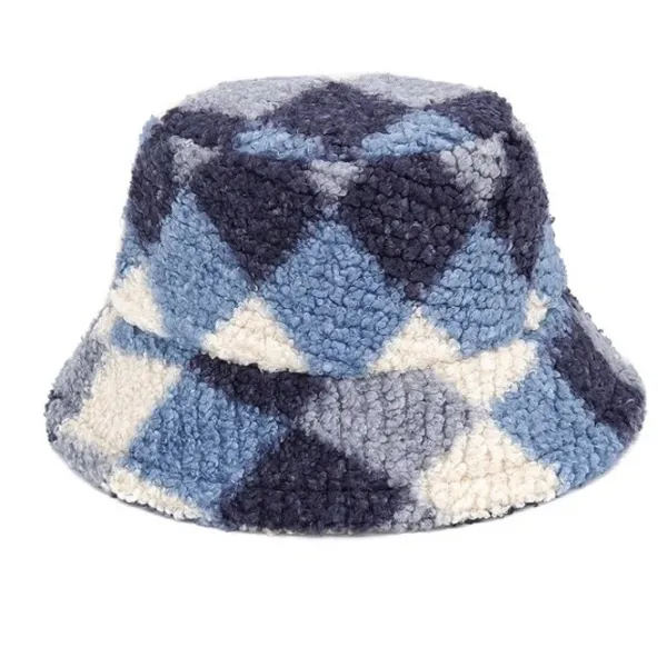 Hats*Boogzel Clothing Preppy Argyle Fuzzy Bucket Hat