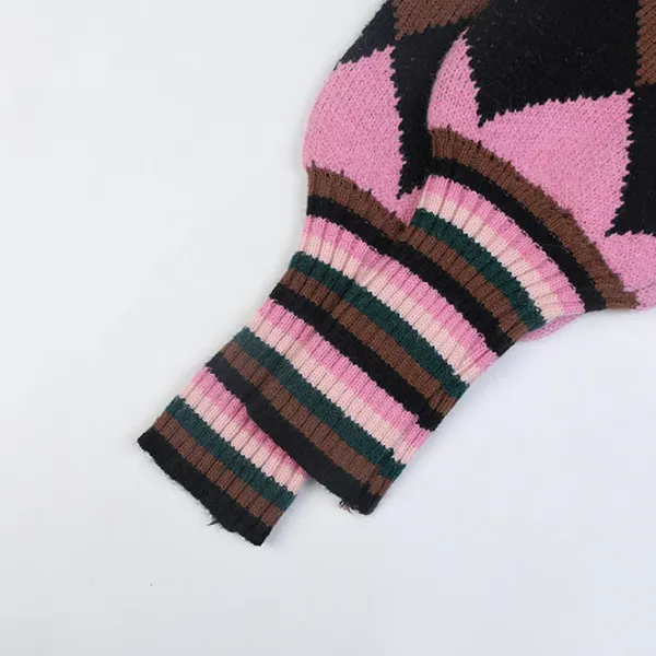 Argyle Sweaters & Vests|Sweaters*Boogzel Clothing Preppy Cat Argyle Collar Jumper Multi