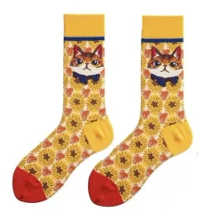 Socks*Boogzel Clothing Preppy Cat Print Socks