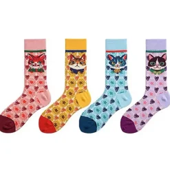 Socks*Boogzel Clothing Preppy Cat Print Socks