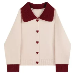 Knit Cardigans*Boogzel Clothing Preppy Collar Knit Cardigan
