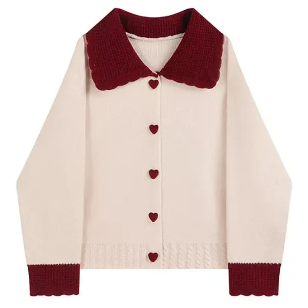 Knit Cardigans*Boogzel Clothing Preppy Collar Knit Cardigan