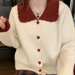 Knit Cardigans*Boogzel Clothing Preppy Collar Knit Cardigan