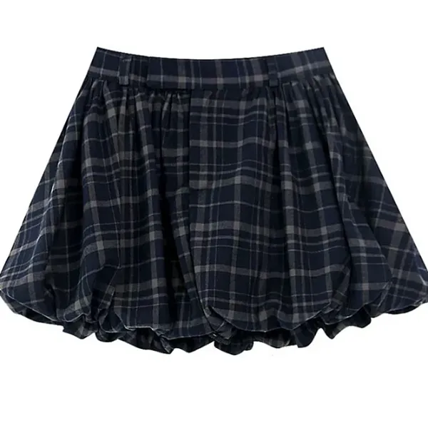 Skirts*Boogzel Clothing Preppy Plaid Balloon Mini Skirt