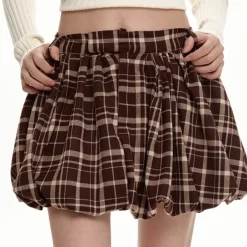 Skirts*Boogzel Clothing Preppy Plaid Balloon Mini Skirt