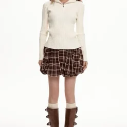 Skirts*Boogzel Clothing Preppy Plaid Balloon Mini Skirt