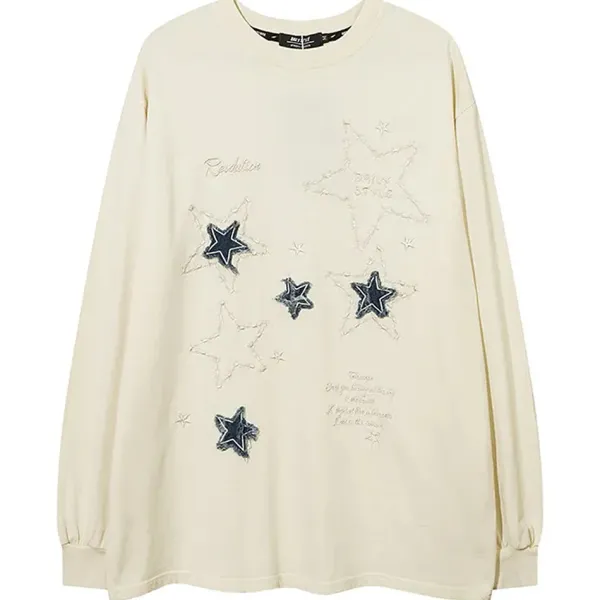 Sweaters|Sweatshirts*Boogzel Clothing Preppy Star Patch Sweatshirt
