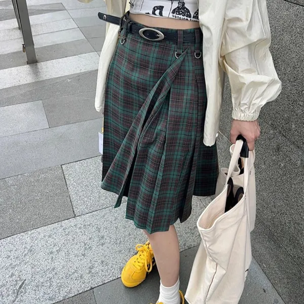 Skirts*Boogzel Clothing Preppy Style Checkered Kilt Skirt
