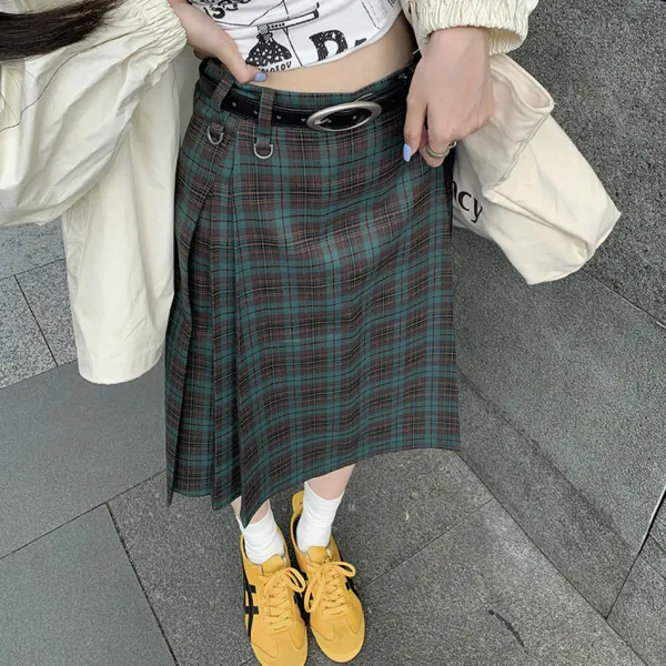 Skirts*Boogzel Clothing Preppy Style Checkered Kilt Skirt