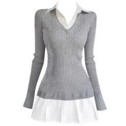 Dresses & Rompers*Boogzel Clothing Preppy Style Pleated Knit Dress