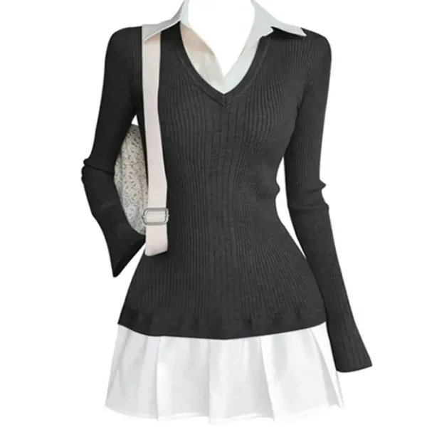 Dresses & Rompers*Boogzel Clothing Preppy Style Pleated Knit Dress