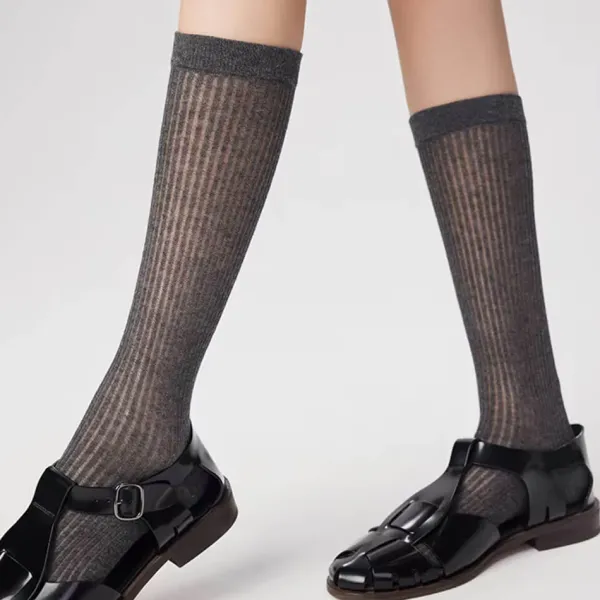 Socks*Boogzel Clothing Preppy Style Ribbed Thin Socks