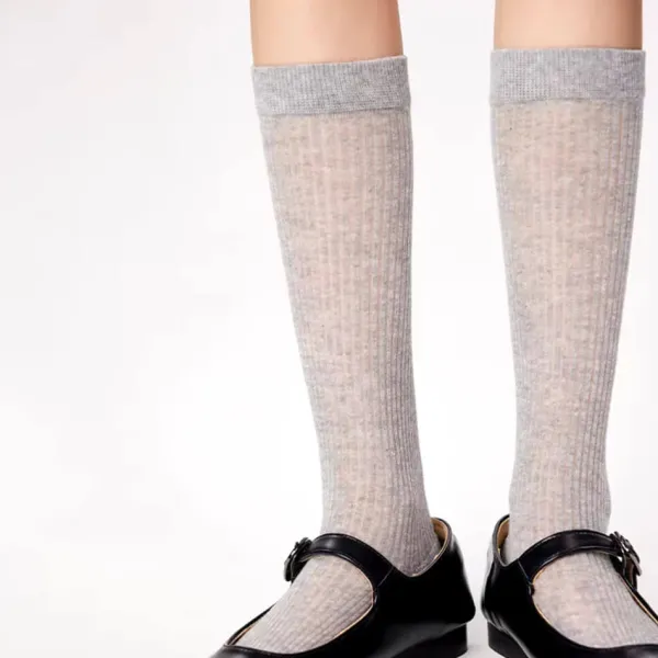 Socks*Boogzel Clothing Preppy Style Ribbed Thin Socks