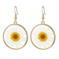 Earrings*Boogzel Clothing Pressed Flowers Earrings Gold