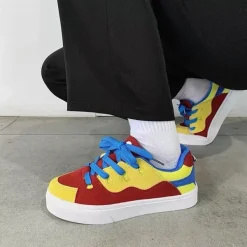 Classics|Aesthetic Sneakers*Boogzel Clothing Primary Colors Skater Sneakers Yellow/red