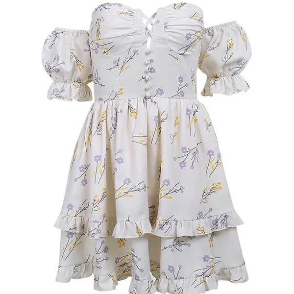 Dresses & Rompers*Boogzel Clothing Princess Mood Floral Dress Beige