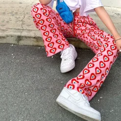 Pants & Trousers*Boogzel Clothing Professional Heartbreaker Wide Pants Pink/red