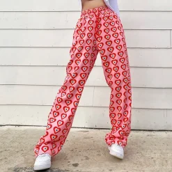 Pants & Trousers*Boogzel Clothing Professional Heartbreaker Wide Pants Pink/red
