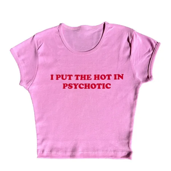 Y2K Tops|Aesthetic T-Shirts & Graphic Tees*Boogzel Clothing Psychotic Cropped Tee