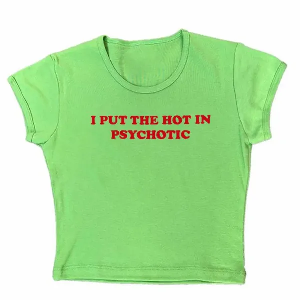 Y2K Tops|Aesthetic T-Shirts & Graphic Tees*Boogzel Clothing Psychotic Cropped Tee