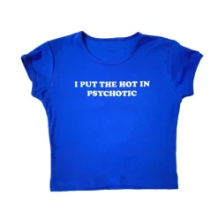 Y2K Tops|Aesthetic T-Shirts & Graphic Tees*Boogzel Clothing Psychotic Cropped Tee