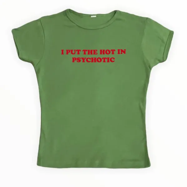 Y2K Tops|Aesthetic T-Shirts & Graphic Tees*Boogzel Clothing Psychotic Cropped Tee