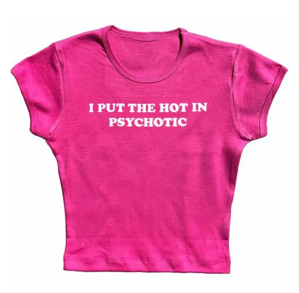 Y2K Tops|Aesthetic T-Shirts & Graphic Tees*Boogzel Clothing Psychotic Cropped Tee