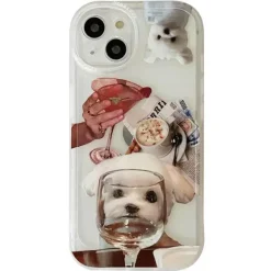Iphone Cases*Boogzel Clothing Puppy & Wine Glass iPhone Case
