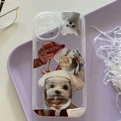 Iphone Cases*Boogzel Clothing Puppy & Wine Glass iPhone Case