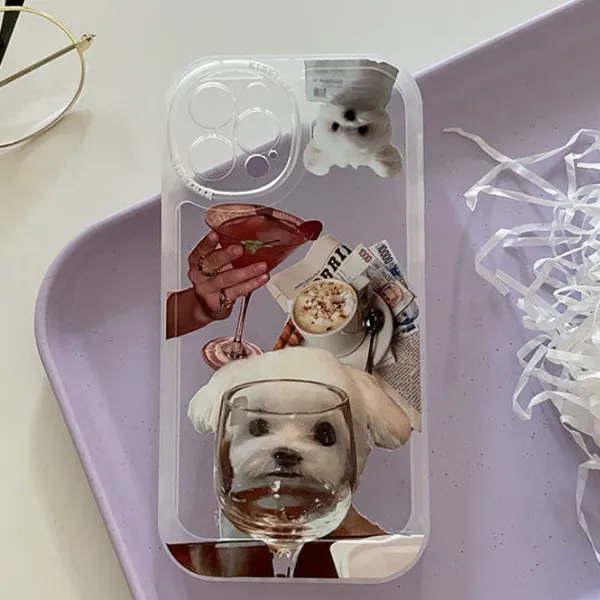 Iphone Cases*Boogzel Clothing Puppy & Wine Glass iPhone Case