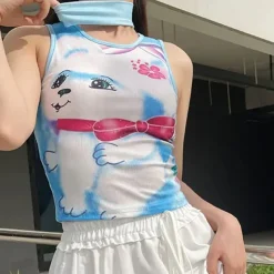 Y2K Tops*Boogzel Clothing Puppy Y2K Aesthetic Tank Top Blue