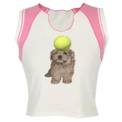 Y2K Tops|Crop Tops*Boogzel Clothing Puppy Y2K Tank Top White/pink