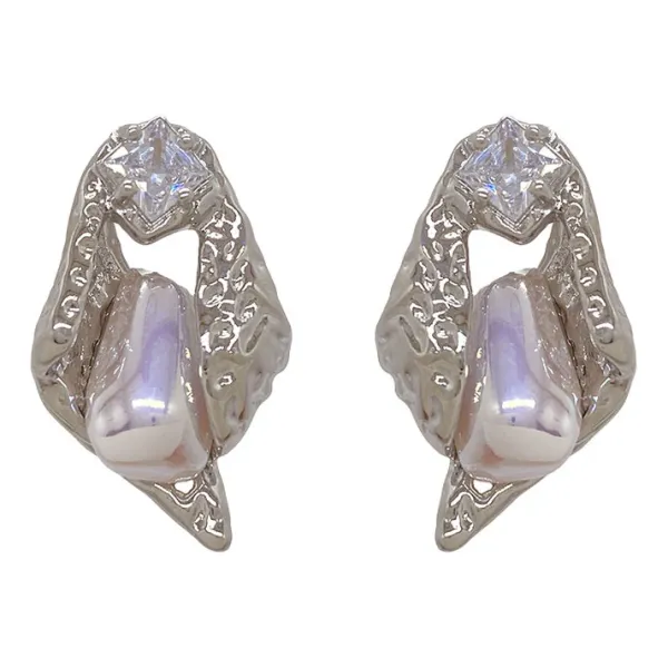 Earrings*Boogzel Clothing Pure Flirting Pearl Earrings Silver