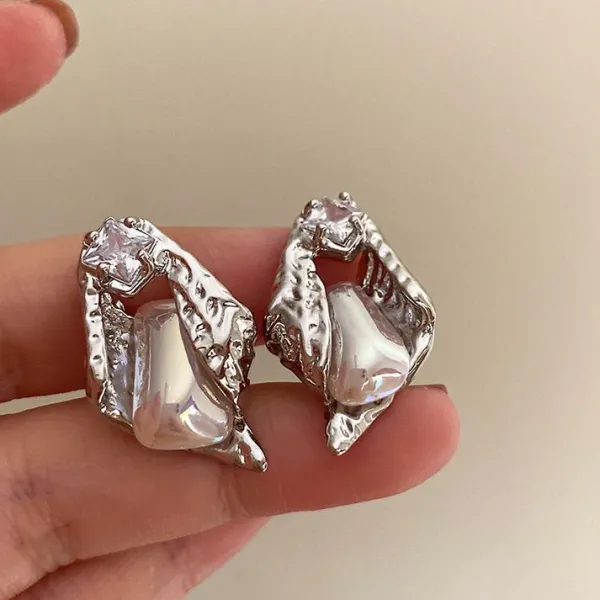 Earrings*Boogzel Clothing Pure Flirting Pearl Earrings Silver