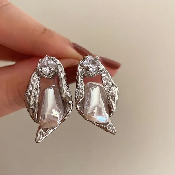 Earrings*Boogzel Clothing Pure Flirting Pearl Earrings Silver