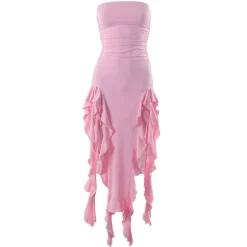 Dresses & Rompers*Boogzel Clothing Pure Flirting Ruffle Split Dress