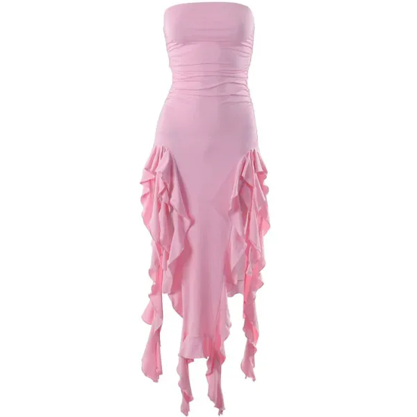 Dresses & Rompers*Boogzel Clothing Pure Flirting Ruffle Split Dress
