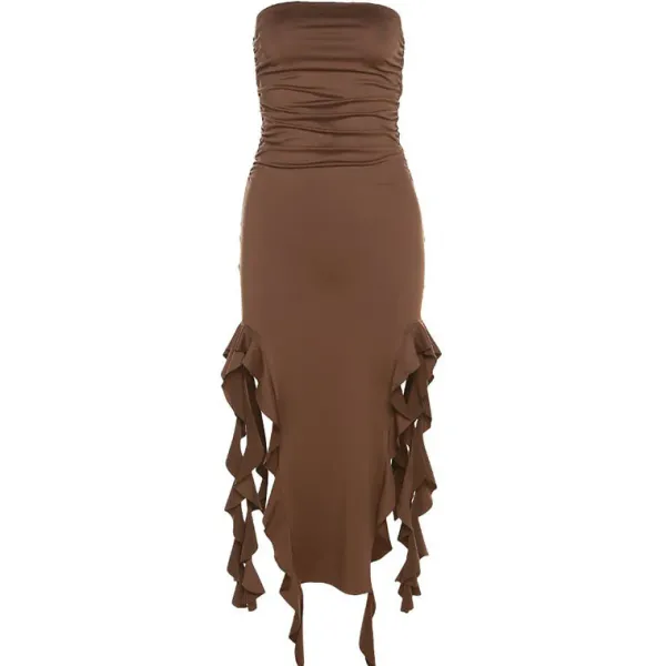 Dresses & Rompers*Boogzel Clothing Pure Flirting Ruffle Split Dress