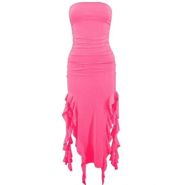 Dresses & Rompers*Boogzel Clothing Pure Flirting Ruffle Split Dress