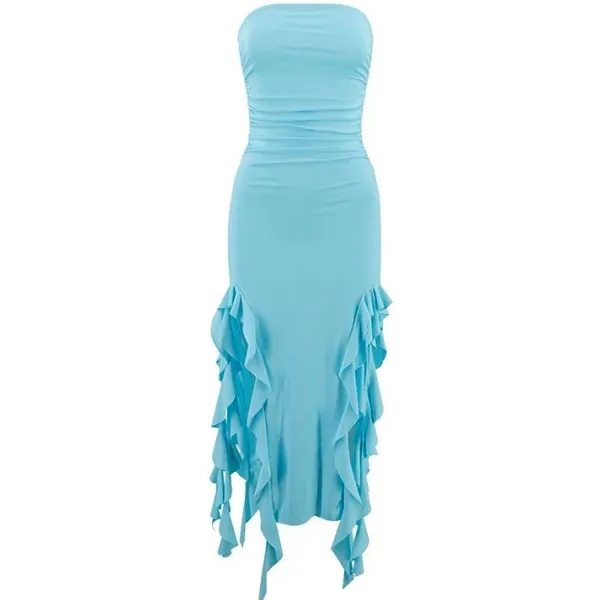 Dresses & Rompers*Boogzel Clothing Pure Flirting Ruffle Split Dress