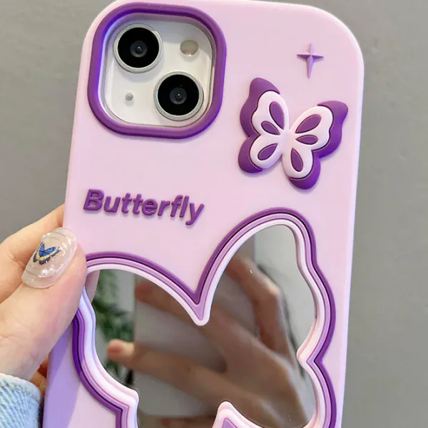 Iphone Cases*Boogzel Clothing Purple Butterfly Mirror iPhone Case